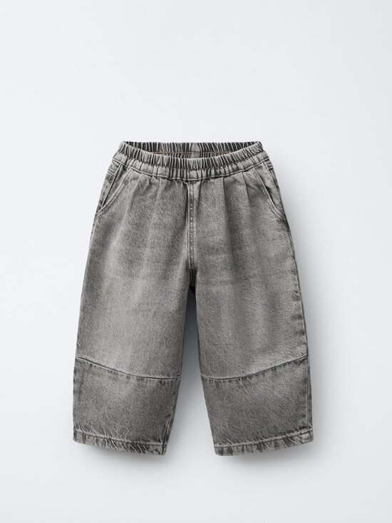 Zara Other - ZARA Baby Balloon Jeans Gray 4Y NWT 100% Cotton Elastic Waist